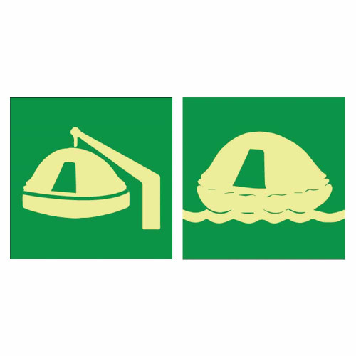 IMS Liferaft Photoluminescent Signs