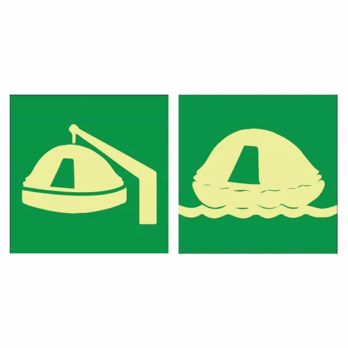 IMS Liferaft Photoluminescent Sign