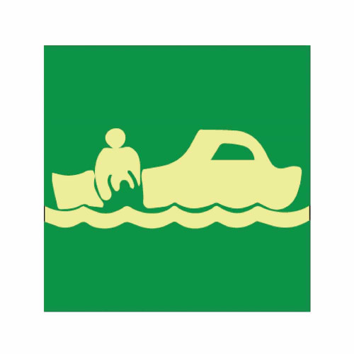 IMS Rescue Boat Sign, Photoluminenscent