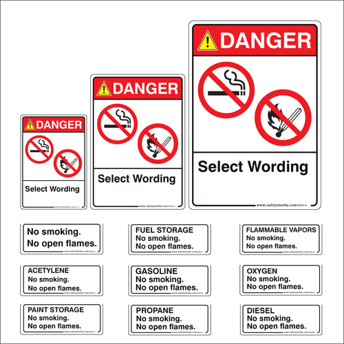 No Smoking, No Open Flames Danger Signs