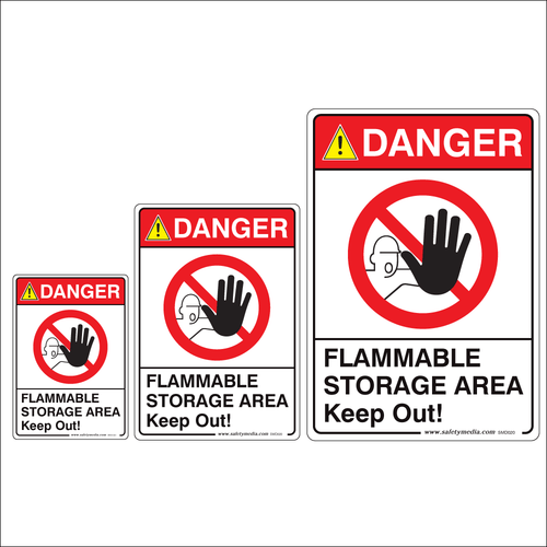 Flammable Storage Area, Keep Out Danger Signs
