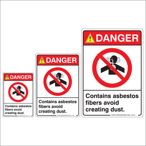 Contains Asbestos Fibres Avoid Creating Dust Danger Signs