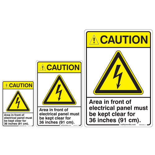 Electrical Panel, Keep Clear for 36 inches (91 cm) Caution Signs