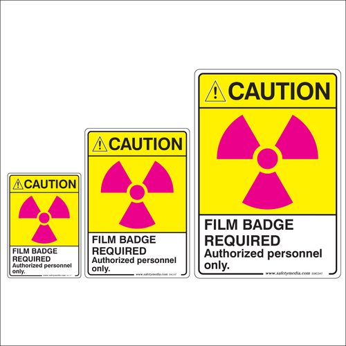 Film Badge Required Caution Signs