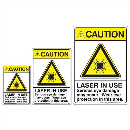 Laser In Use, Wear Eye Protection Caution Signs