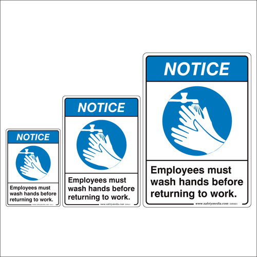 Employees Must Wash Hands Before Returning to Work Notice Signs