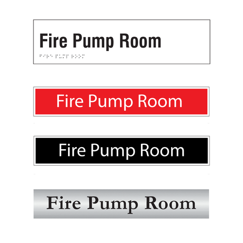 Fire Pump Room Door Sign Series