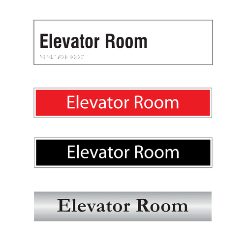 Elevator Room Door Sign Series