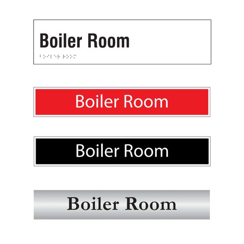Boiler Room Door Sign Series