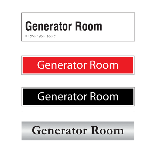 Generator Room Door Signs