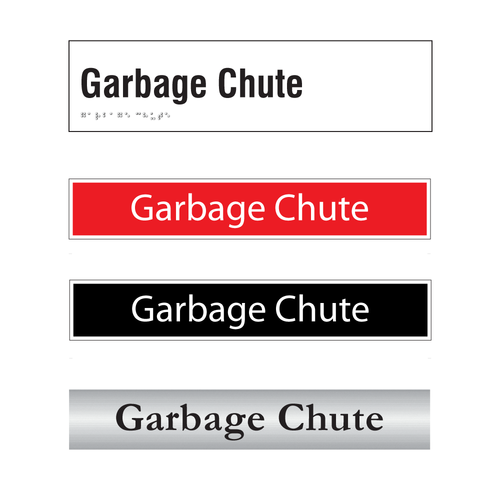 Garbage Chute Door Sign Series