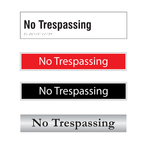 No Trespassing Door Signs