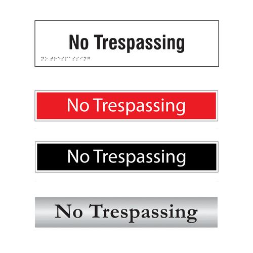 No Trespassing Door Signs