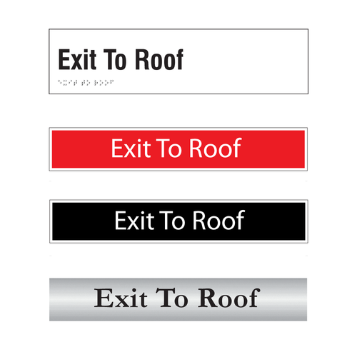 Exit To Roof Door Signs