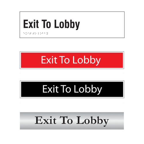 Exit To Lobby Door Sign Series