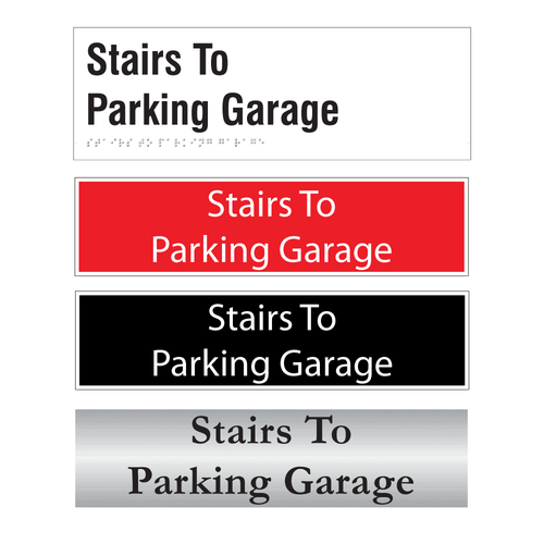 Stairs To Parking Door Signs
