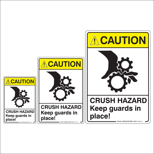 Crush Hazard Caution Sign