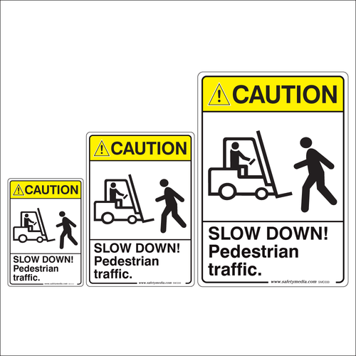 Slow Down, Pedestrian Traffic Caution Signs