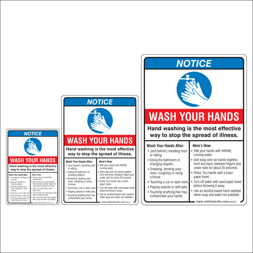Wash Hands Notice Sign