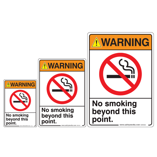 No Smoking Beyond This Point Warning Sign