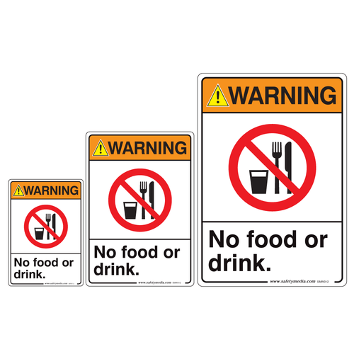 No Eating or Drinking Warning Signs
