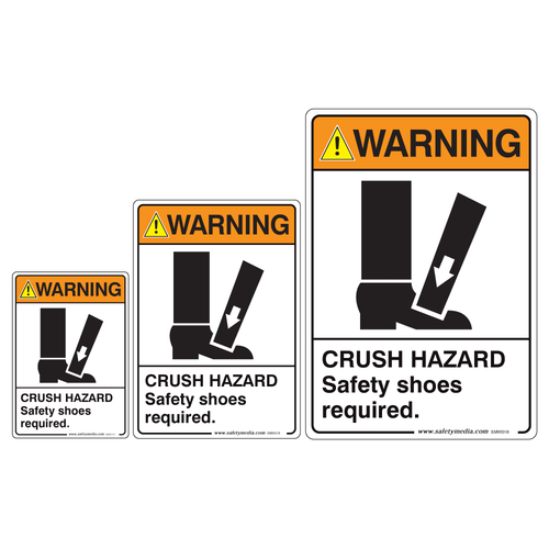 Crush Hazard Warning Sign