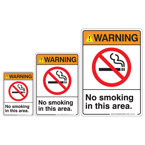 No Smoking in this Area Warning Signs