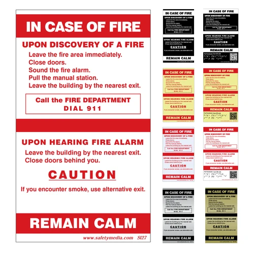 In Case of Fire Single Stage No Elevator Alternativeernative Exit Signs