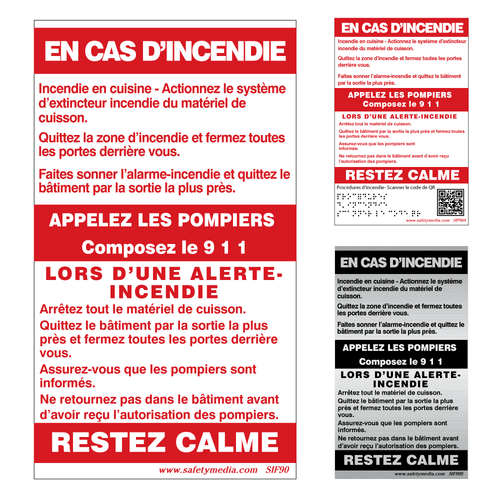 French Kitchen Alarm In Case of Fire Signs