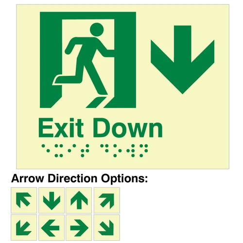 Photoluminescent Accessible Braille/Tactile Pathmarking Sign