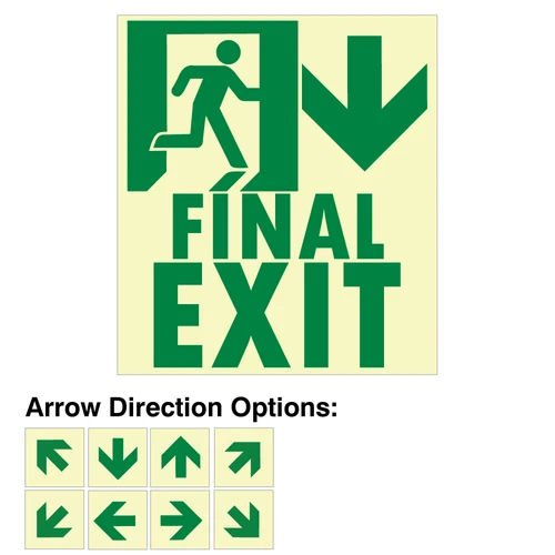 Photoluminescent Pathmarking Final Exit Sign