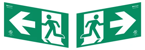 Architectural Photolum Single-Directional and Double-Sided Running Man Exit Signs
