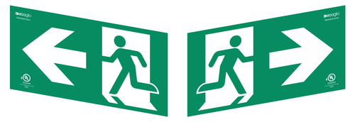 Architectural Photolum Single-Directional and Double-Sided Running Man Exit Signs