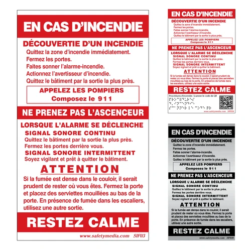 French In Case of Fire Sign