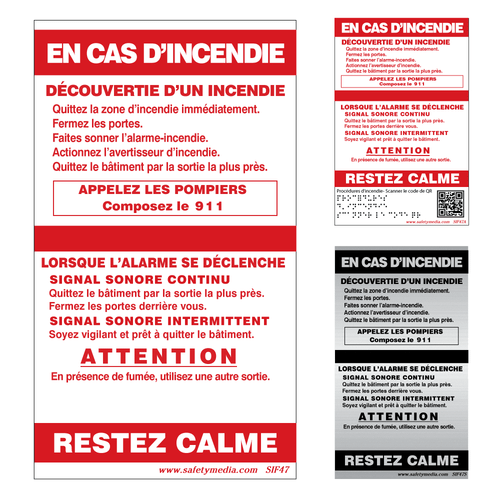 French In Case of Fire Sign