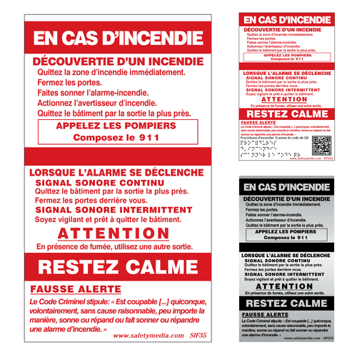 French In Case of Fire Sign