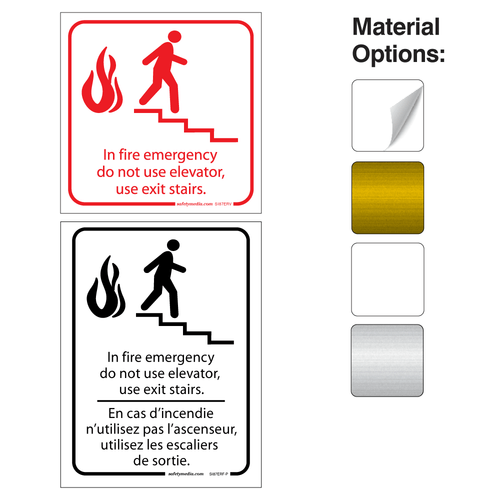 Do Not Use Elevator in English and Bilingual - Plastic and Sticker