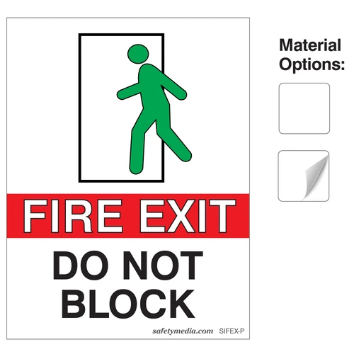 Fire Exit Do Not Block - Plastic Sign/Sticker