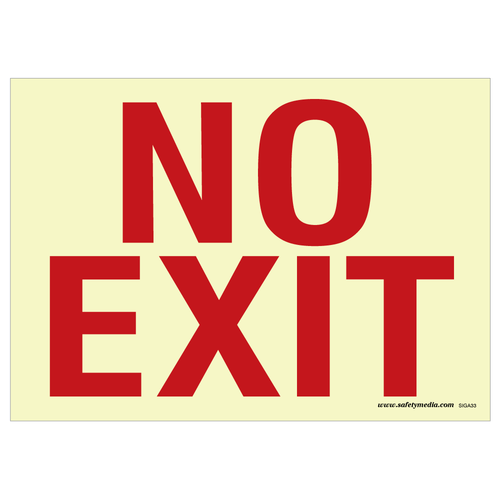 Photoluminescent No Exit Signs