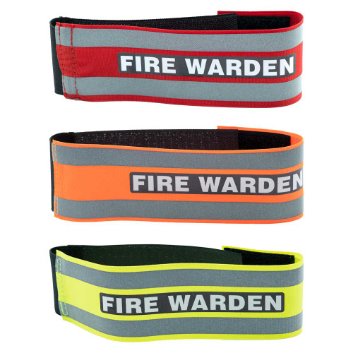 Highly Visible Fire Warden Reflective Armband with silver reflective stripes for emergency identification