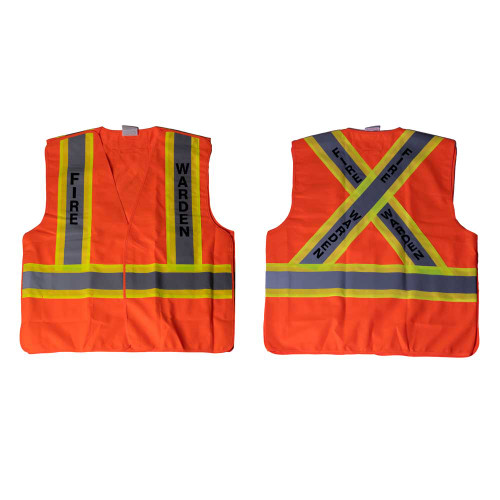 Reflective and Hi-Visible Fire Warden Premium Vest with 5-point tear-away feature for safety and visibility