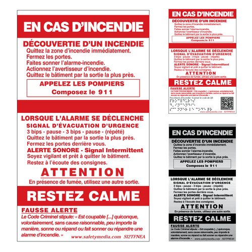 French In Case of Fire Sign