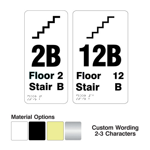 Tactile/Braile Floor Numbering and Stair Identification Signs