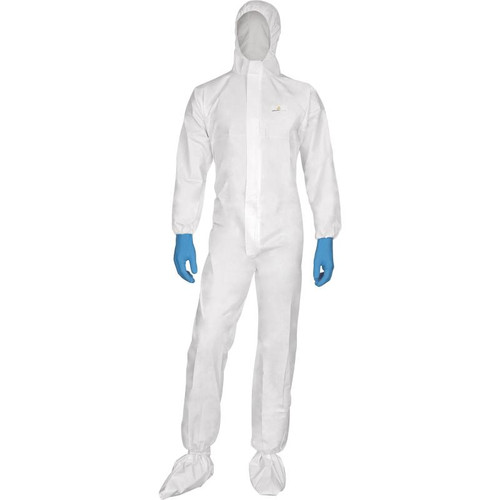 White Protective Coverall with hood