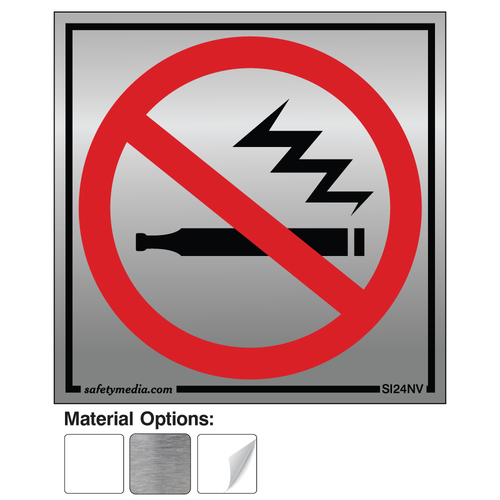 Assorted No Vaping compliance signs in vinyl