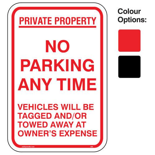 No Parking Any Time Signs