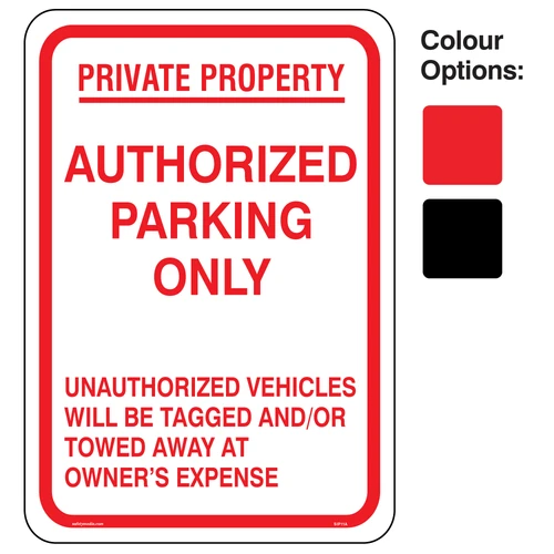Authorized Parking Signs