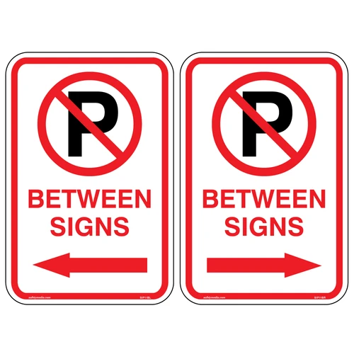 No Parking Between Sign