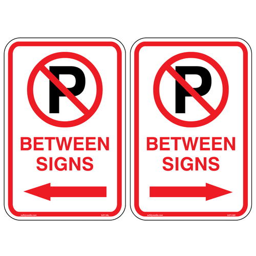 No Parking Between Sign