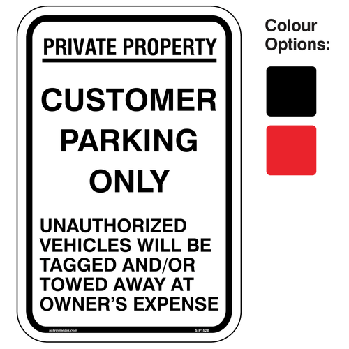 Customer Parking Only Signs